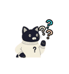 白セーターの黒猫（個別スタンプ：21）