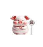 プンプン厚い唇のピンクぶた（個別スタンプ：18）