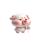 プンプン厚い唇のピンクぶた（個別スタンプ：19）