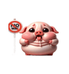 プンプン厚い唇のピンクぶた（個別スタンプ：25）