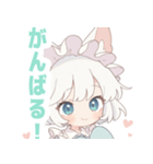 白猫メイドの女の子スタンプ（個別スタンプ：28）