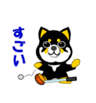 黒い豆しば犬のゴルフ（個別スタンプ：20）
