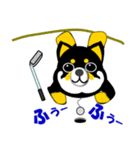 黒い豆しば犬のゴルフ（個別スタンプ：25）
