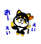 黒い豆しば犬のゴルフ（個別スタンプ：36）