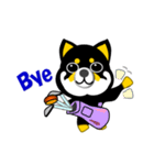 黒い豆しば犬のゴルフ（個別スタンプ：40）