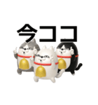 動く 3D三匹の擦れねこ2（個別スタンプ：13）