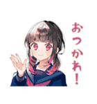 制服の女の子★放課後カフェ（個別スタンプ：2）