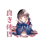 制服の女の子★放課後カフェ（個別スタンプ：10）