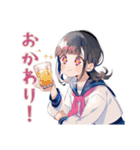 制服の女の子★放課後カフェ（個別スタンプ：11）