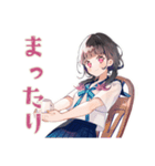 制服の女の子★放課後カフェ（個別スタンプ：21）