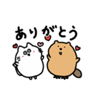 動く！たぷたぷビーバーとまるころねこ（個別スタンプ：6）