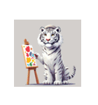 ホワイトタイガーの新日常5（個別スタンプ：3）
