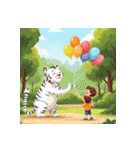 ホワイトタイガーの新日常5（個別スタンプ：5）