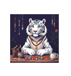 ホワイトタイガーの新日常5（個別スタンプ：34）