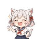 博多弁ネコミミ少女の可愛い日常スタンプ（個別スタンプ：19）