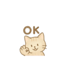 やさしい色味のにゃんこスタンプ（個別スタンプ：1）