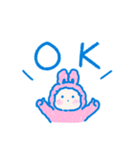 もこもこ着ぐるみうさぎのスタンプ（個別スタンプ：3）