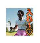 ※ゴルフが大好きな♡ゲイの黒人男性（個別スタンプ：6）