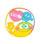 モンスター達の虹色ハンコ♡見やすい印鑑風（個別スタンプ：1）