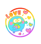 モンスター達の虹色ハンコ♡見やすい印鑑風（個別スタンプ：12）