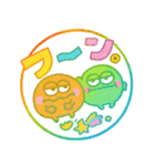 モンスター達の虹色ハンコ♡見やすい印鑑風（個別スタンプ：16）