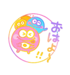 モンスター達の虹色ハンコ♡見やすい印鑑風（個別スタンプ：28）