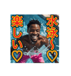 ※水泳が大好きな♡ゲイの黒人男性（個別スタンプ：21）