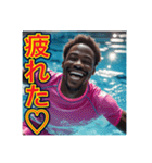 ※水泳が大好きな♡ゲイの黒人男性（個別スタンプ：28）