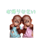 [お帰りなさい専用]双子オランウータンベビ（個別スタンプ：5）