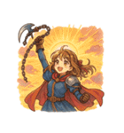 勇者 女 くさりがま 謎の武器 RPG（個別スタンプ：1）