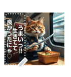 カッコいい猫剣士【弁当食べる】（個別スタンプ：9）