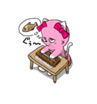 ピンク色の猫とそろばん2（個別スタンプ：6）