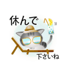 色々な猫8-1 短毛-立ち耳-サバトラ白（個別スタンプ：13）