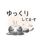色々な猫8-1 短毛-立ち耳-サバトラ白（個別スタンプ：18）