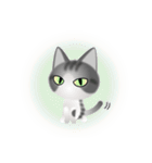 色々な猫8-1 短毛-立ち耳-サバトラ白（個別スタンプ：37）