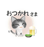 色々な猫8-1 短毛-立ち耳-サバトラ白（個別スタンプ：40）