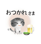 色々な猫8-2 短毛-垂れ耳-サバトラ白（個別スタンプ：40）