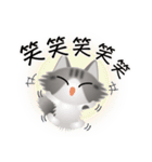 色々な猫8-3 長毛-立ち耳-サバトラ白（個別スタンプ：26）