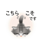 色々な猫8-3 長毛-立ち耳-サバトラ白（個別スタンプ：32）