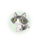 色々な猫8-3 長毛-立ち耳-サバトラ白（個別スタンプ：37）