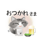 色々な猫8-3 長毛-立ち耳-サバトラ白（個別スタンプ：40）