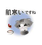 色々な猫8-4 長毛-垂れ耳-サバトラ白（個別スタンプ：22）