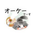 色々な猫8-4 長毛-垂れ耳-サバトラ白（個別スタンプ：28）