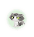 色々な猫8-4 長毛-垂れ耳-サバトラ白（個別スタンプ：37）