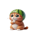 爆笑スイカ猫登場,（個別スタンプ：1）