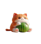 爆笑スイカ猫登場,（個別スタンプ：2）