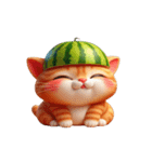爆笑スイカ猫登場,（個別スタンプ：5）