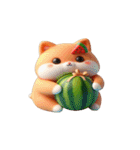爆笑スイカ猫登場,（個別スタンプ：6）