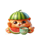 爆笑スイカ猫登場,（個別スタンプ：8）