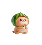 爆笑スイカ猫登場,（個別スタンプ：9）